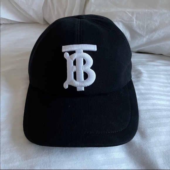 Womens Black Monogram Burberry Hat - Picture 2 of 4